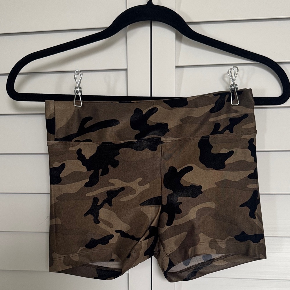 Koral Camo Athletic Shorts - Brown and Black